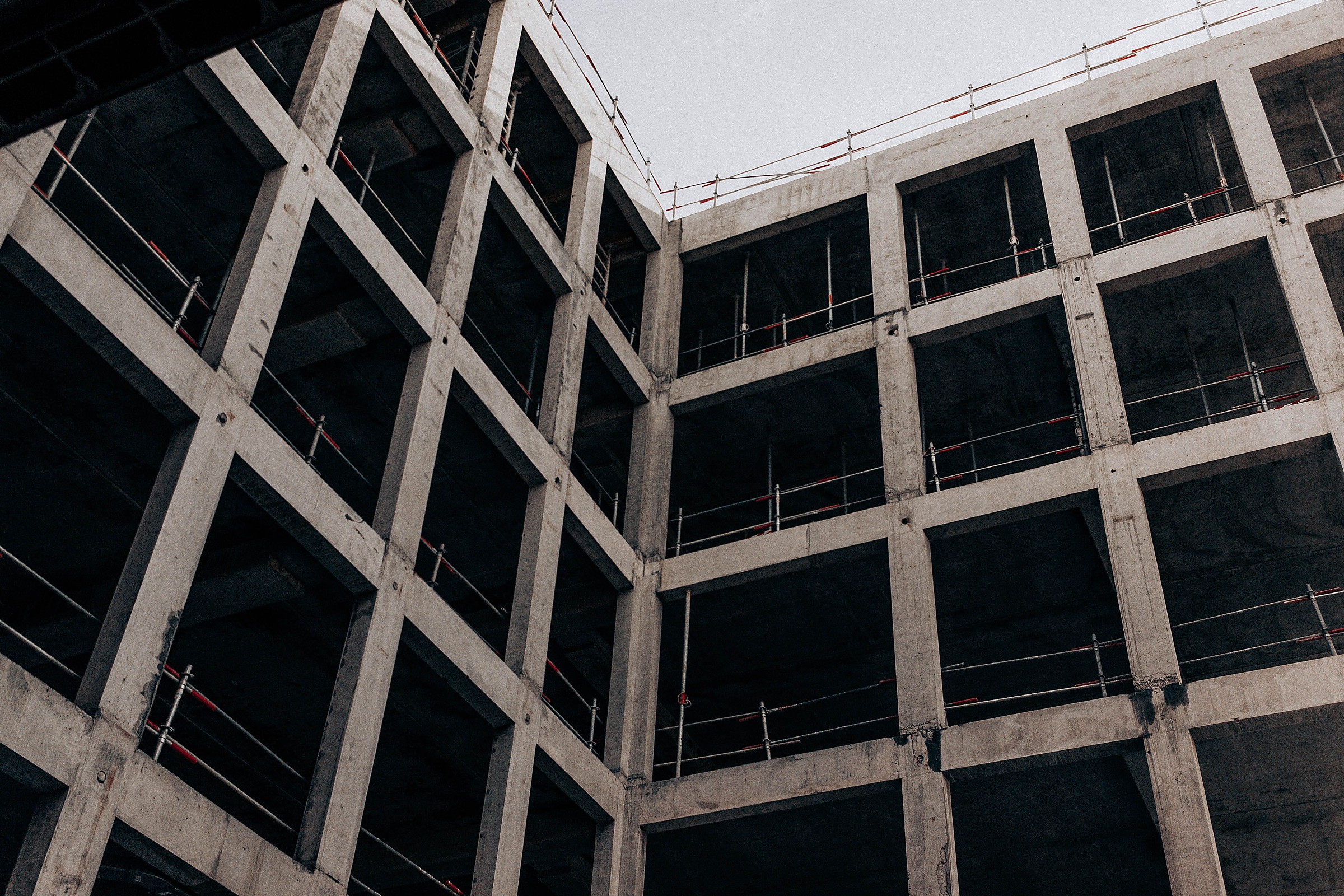 Multi-storey commercial concrete frame under construction
