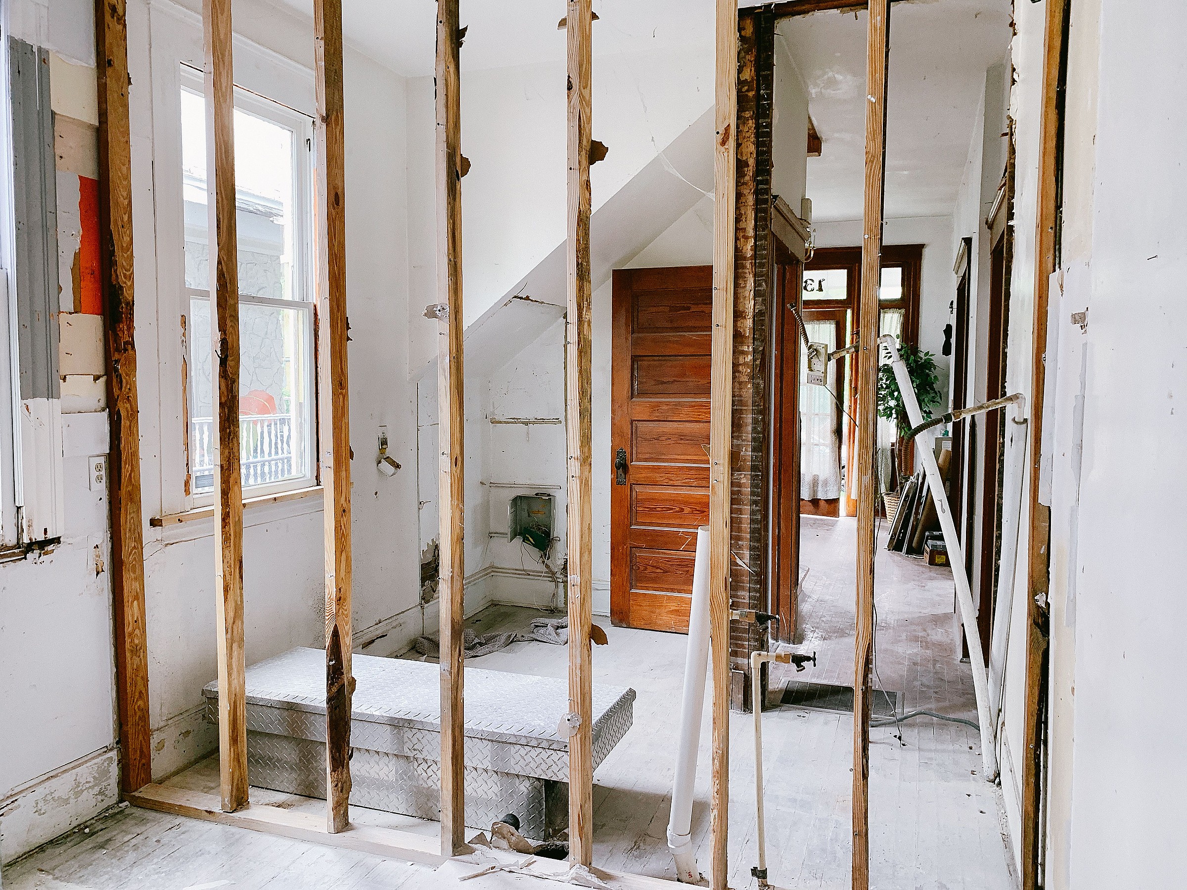 Interior reframing during renovation