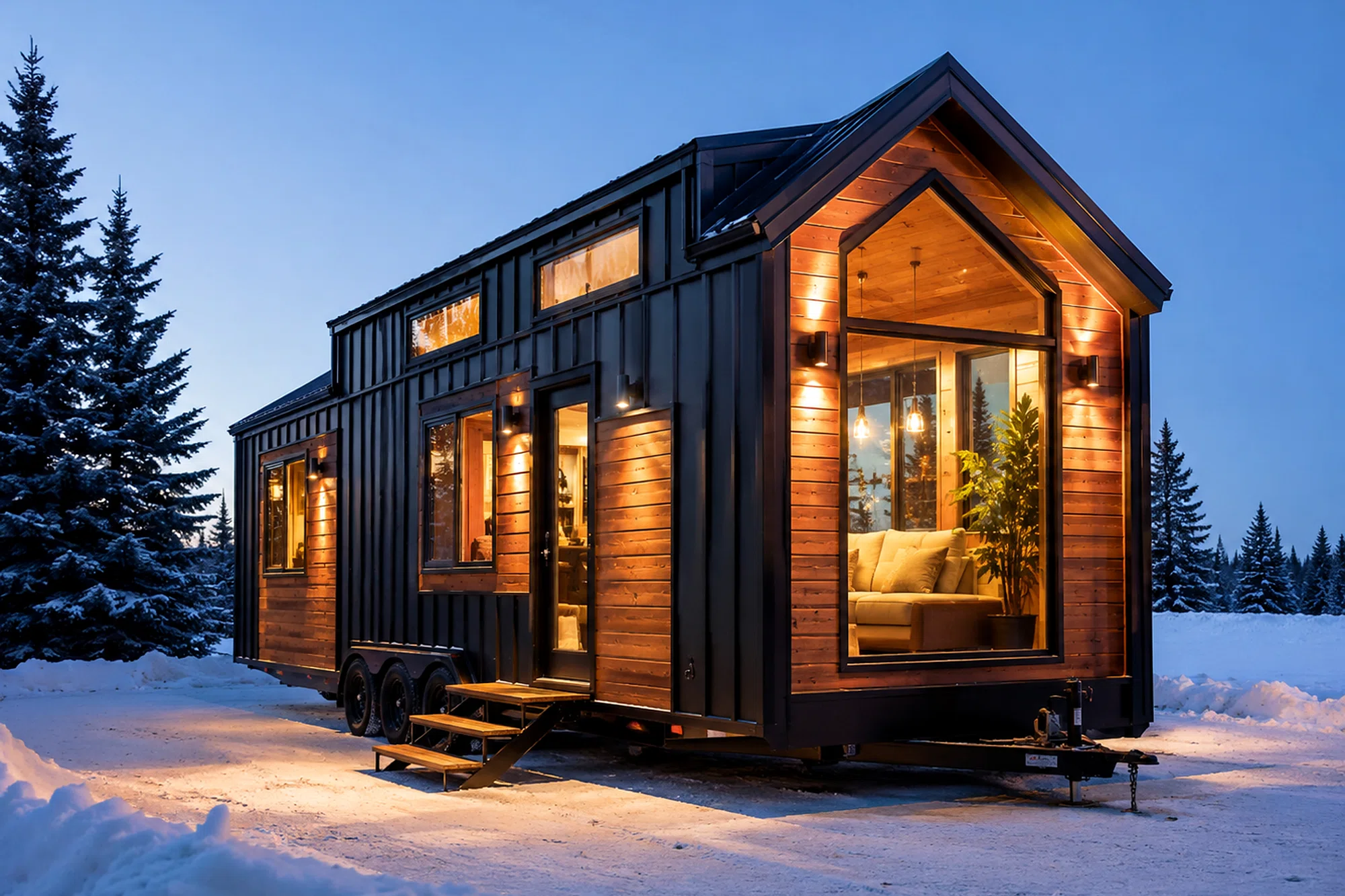 Tiny home prepared for delivery
