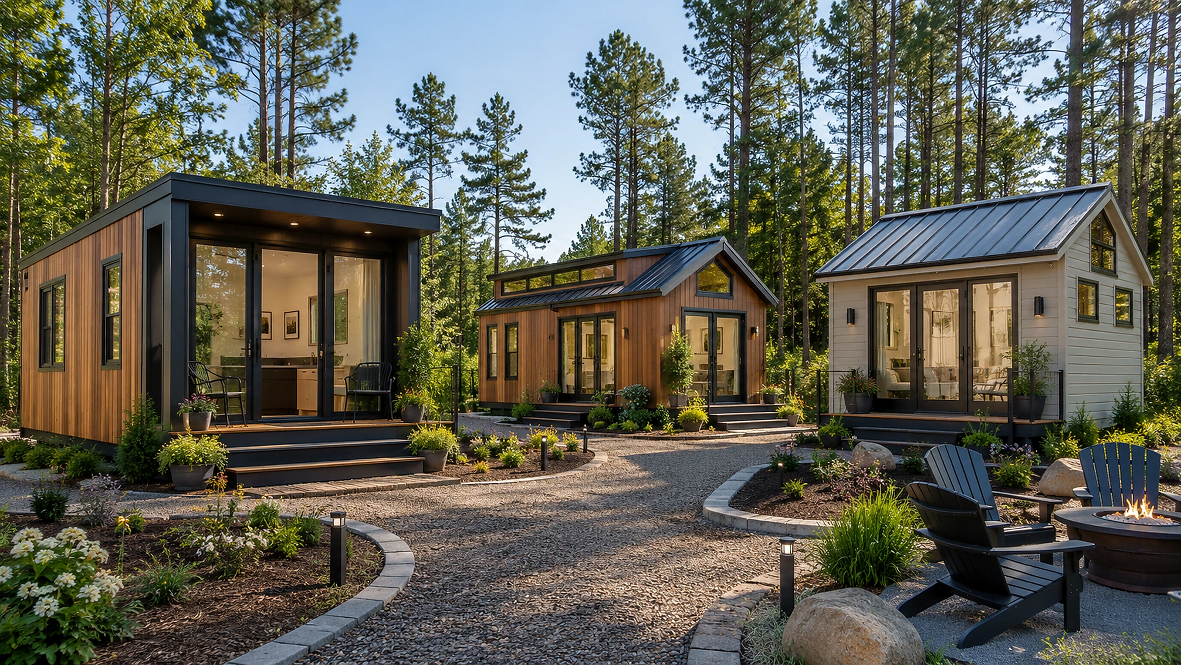 Modern tiny home community